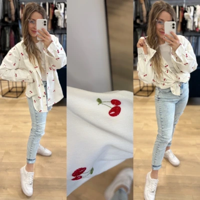 HEVENA cherry farmer ing/kabát fehér