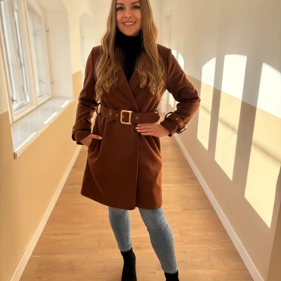 MÍNA szövetkabát barna