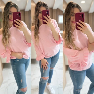 DANIELA pihe puha felső babarózsaszín