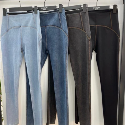 PUSH UP farmer legging sötétkék