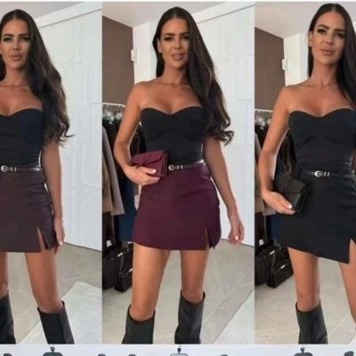 NÍLA skort burgundi