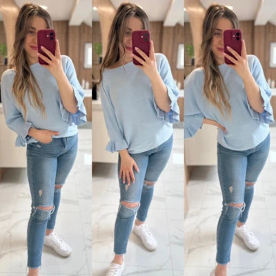 DANIELA pihe puha felső babakék